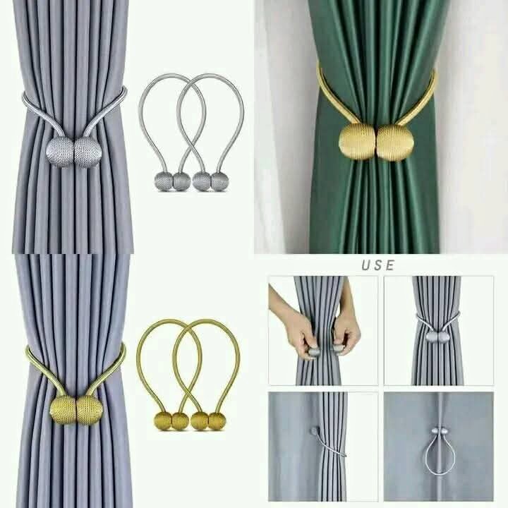 🪄 Magnetic Curtain Holder - ম্যাগনেটিক পর্দা হোল্ডার!! এক জোড়া (২ পিস)